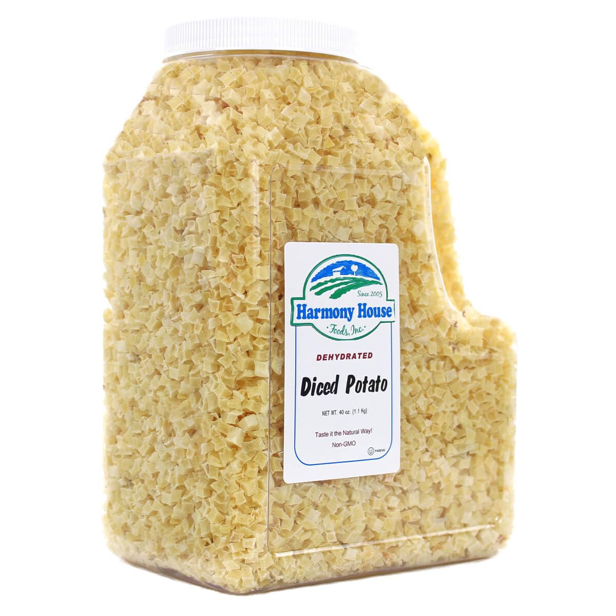 Harmony House Foods Dehydrated Diced Potatoes - Dried Potato Pieces, For Hash Browns, Stews, Soups, Home Fries, And More, 40 Ounces