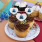 GRAPHICS & MORE Cupcake Picks Set of 6, Acrylic, Bob Jones University Secondary Logo Heart Design