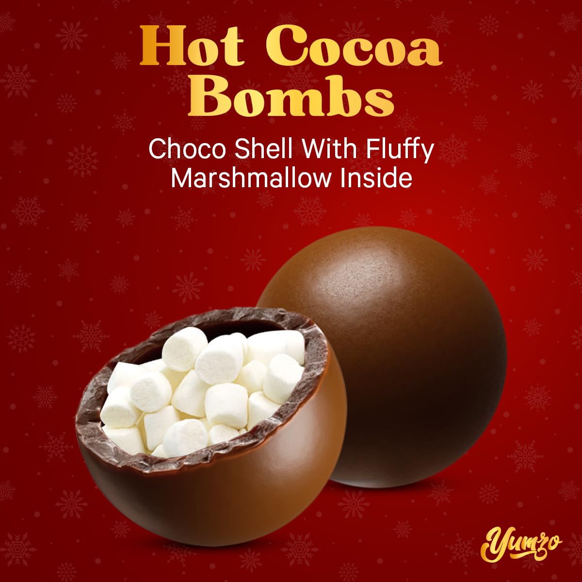 Yumzo Chocolate  s - 3 Pack - Filled with Mini Marshmallows and Cocoa Powder - Perfect for Hot Cocoa and Party Favors
