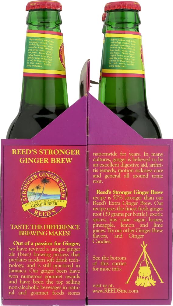 Reeds Stronger Ginger malt-inspired - 12 Fl Oz (Pack of 8 Bottles)