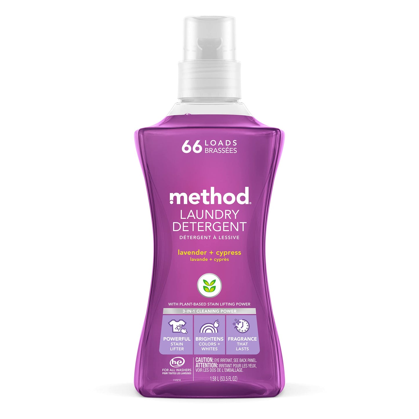 Method Concentrated Laundry Detergent, Lavender + Cypress, 53.5 Fl Oz (Pack Of 1), 66 Loads