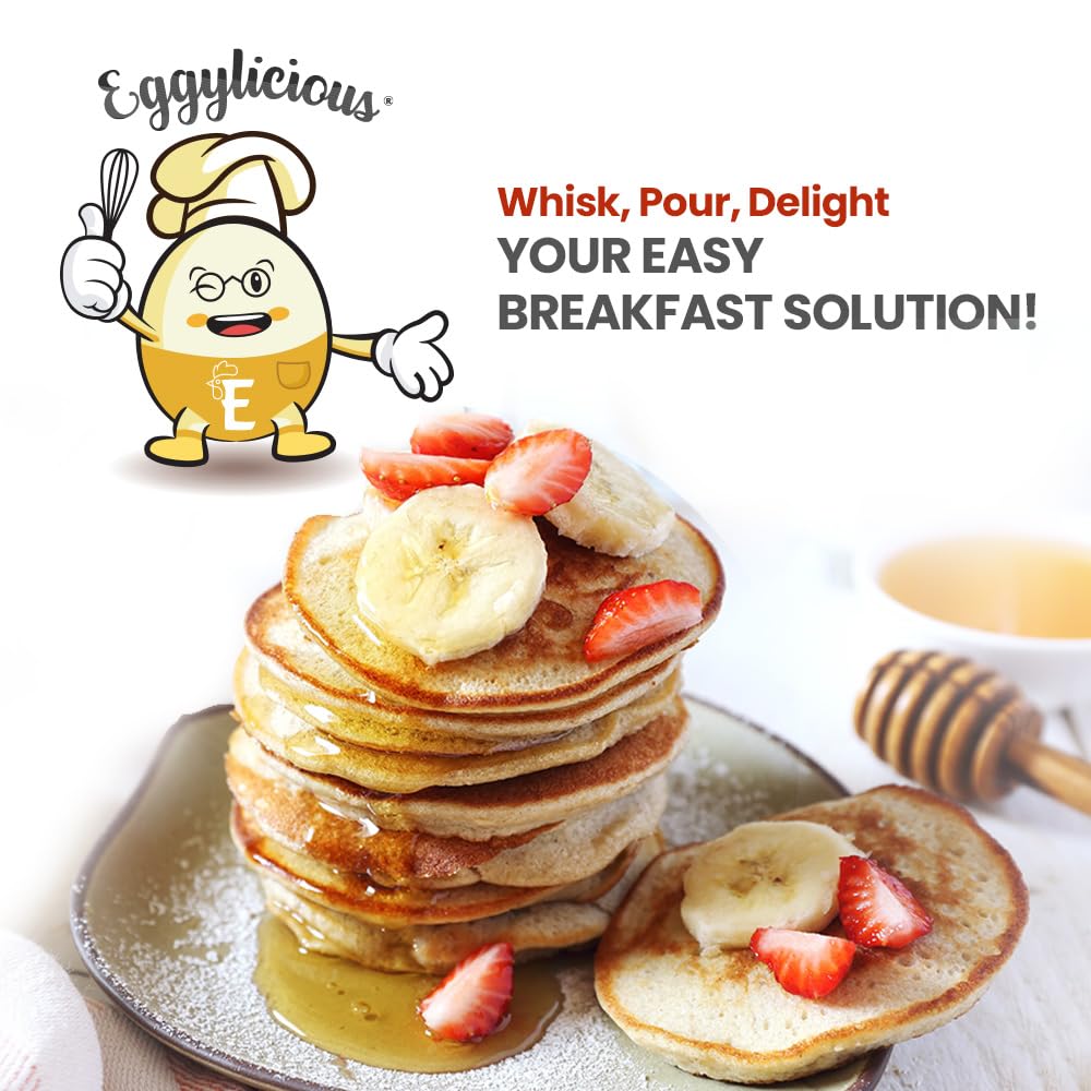 Eggylicious Pancake/Waffle Mix – Classic Recipe, 25.14 oz Jar – No Preservatives or Colorants, Loved by Kids & mature-themeds