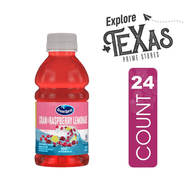 Ocean Spray 24-Pack Of Cran Raspberry Lemonade Juice Drink 10 Fl Oz On-The-Go Plastic Bottle + 1 Utility Freebie By Unique Outle
