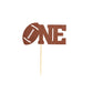 Arthsdite Football One Cake Topper For Baby First Birthday Party Cake Decoration, 1St Birthday Photo Booth Props, Football Sign Cake Flag - Brown Glitter