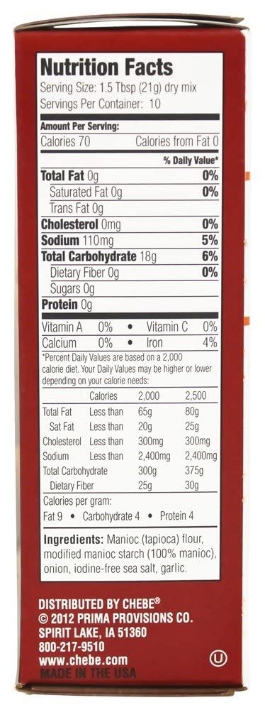 Chebe Bread Sticks Mix, Garlic & Onion, Gluten Free, 7.5-Ounce Bags (Pack Of 8)