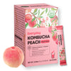 Everyday Kombucha Tea, Powder Probiotics, Prebiotics, Sugar-Free, Black Tea, Healthy Drink - Peach Flavor (Peach 30 Pack)
