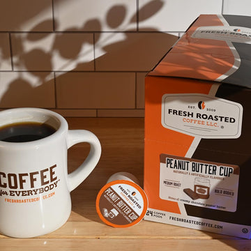 Fresh Roasted Coffee, Peanut Butter Cup, Flavored Coffee Pods, 72 Count