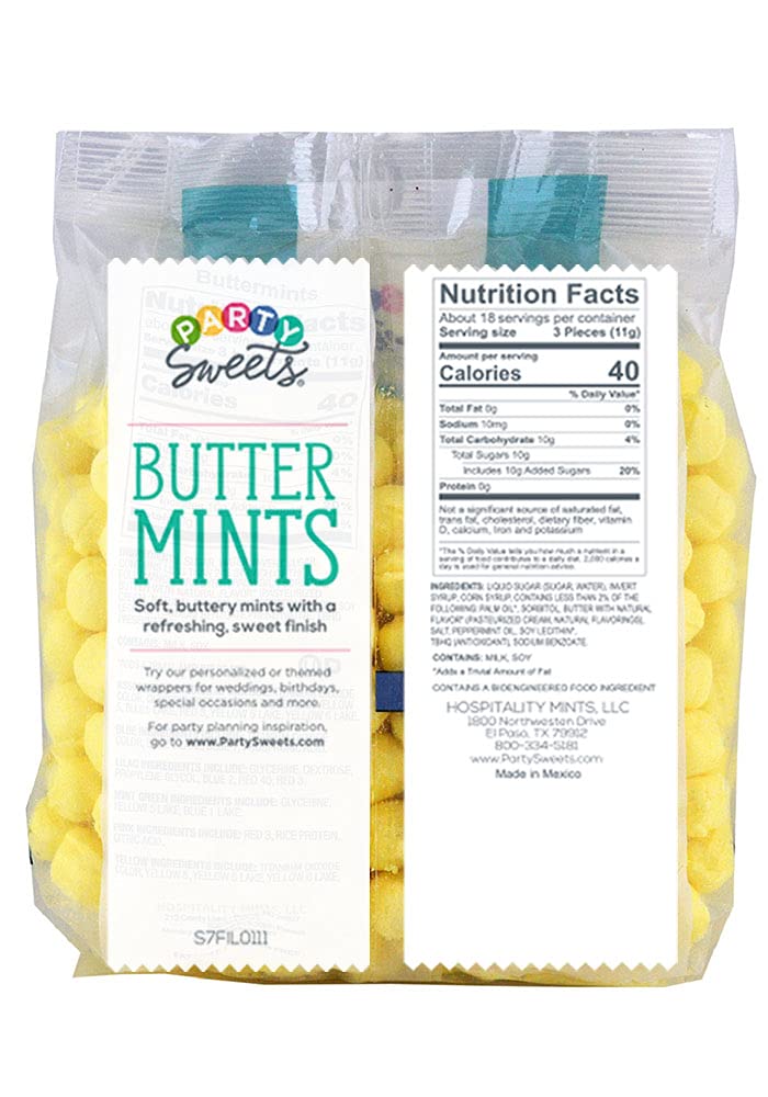 Party Sweets Yellow Buttermints, 2.75 Pound, Appx. 350 Pieces From Hospitality Mints