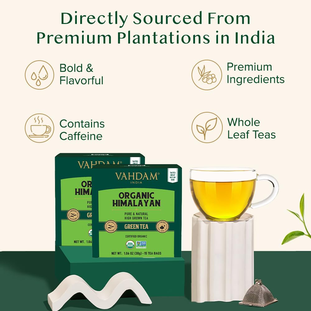 Himalayan Green Tea, Magic Tea Sticks, Loose Leaf Tea Bag (16 Tea Sticks - Can Be Re-Infused 2-3 Times) A Unique Way To Enjoy Ex
