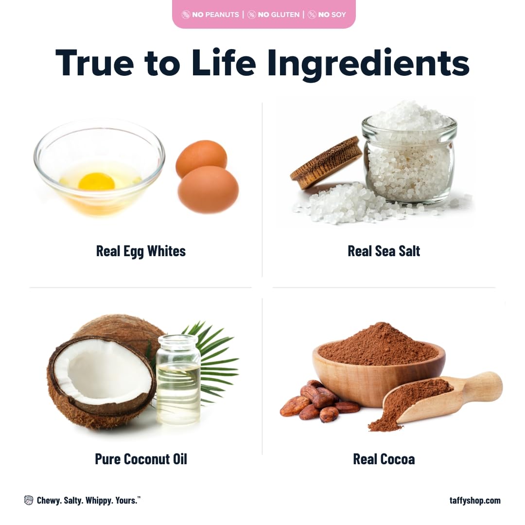 Taffy Shop Chocolate Lovers Favorites, Salt Water Taffy - Assorted Gourmet Soft Chewy Candy, Variety Pack, Bulk Sweet Snack, Fre