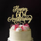 Arokippry Golden Glitter Happy 60Th Anniversary Cake Topper - 60Th Wedding/Company/Birthday Party Decoration