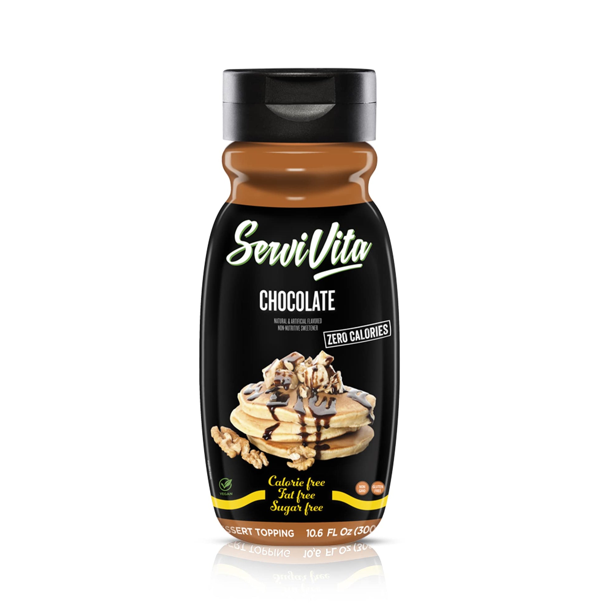 Sugar Free Chocolate Syrup Zero Calories And Fat Free, 10.6 Fl Oz - No Sugar Chocolate Syrup Dessert Topping Gluten-Free, Non-Gm