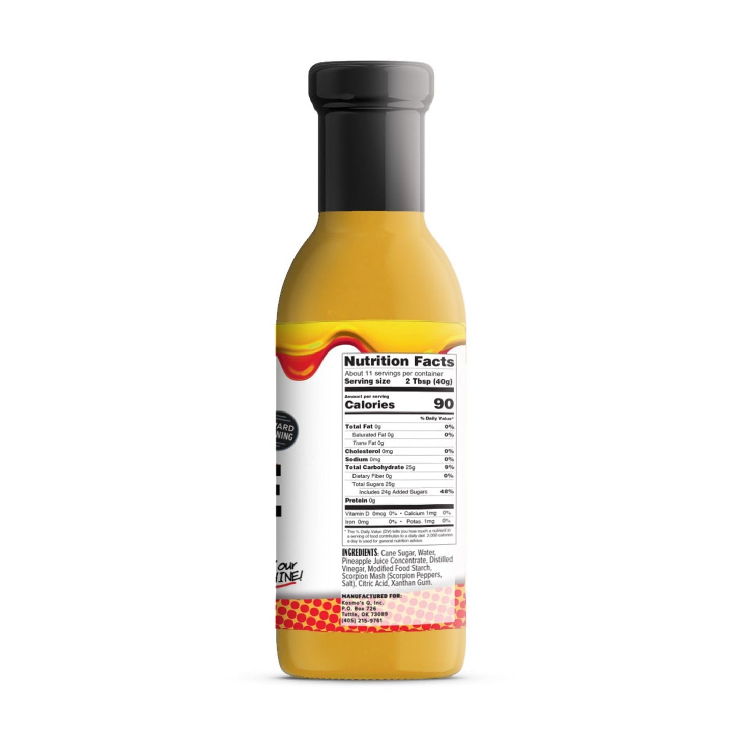 Kosmos Q Pineapple Heat Bbq Glaze - 15.5 Oz Bottle For Sticky & Flavorful Barbecue - Thick Bbq Glaze For Competition Ready Mouth