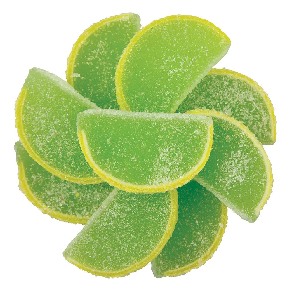 NY Spice Shop Fruit Slices Jelly Candy - 1 Pound Key Lime Candied Fruit - Fruit Candy Slices - Bulk Gummy Candy Slices - Old Fas