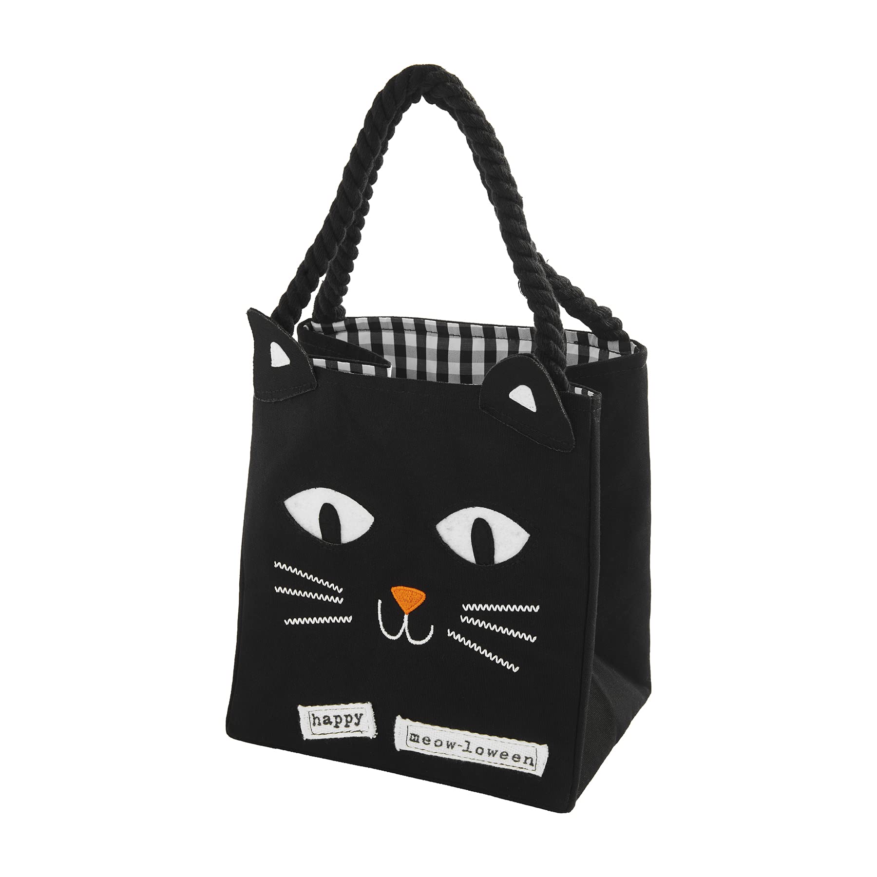 Mud Pie Childrens LED Light Up Treat-or-Treat Candy Bag, Cat, 1 Count, Model 10010085C