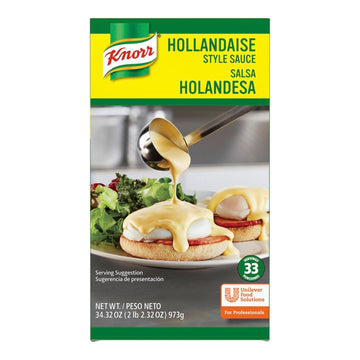 Knorr Professional Liquid Hollandaise Sauce Vegetarian, Ready to Use - Just Pour, Heat and Serve, 34.32 oz, Pack of 6