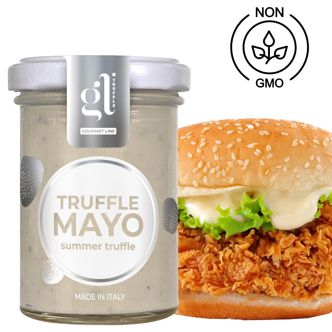 Mayonnaise With Black Summer Truffles, Truffl Aioli, Gourmet Truffle Mayo, 100G (3.52 Oz) Savory Italian Delight, Non-Gmo, Produ