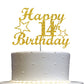 14 Birthday Cake Topper Gold Glitter, Party Decoration Ideas, Premium Quality, Sturdy Doubled Sided Glitter, Acrylic Stick. Made