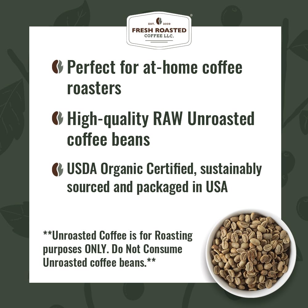 Fresh Roasted Coffee Unroasted Organic Guatemala 5 Pound USDA Organic Kosher