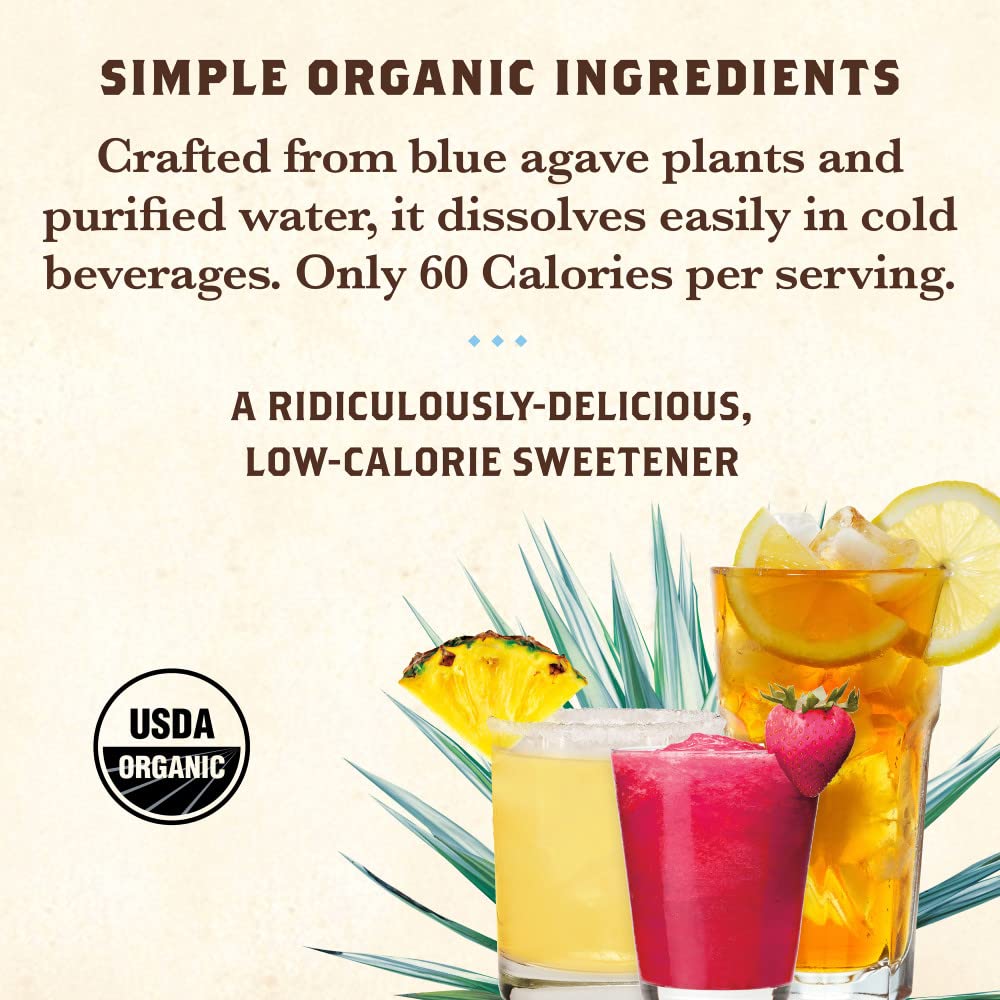 Tres Agaves Organic Agave Nectar - 100% Blue Agave Sweetener, Vegan, Gluten-Free, 750mL Bottle