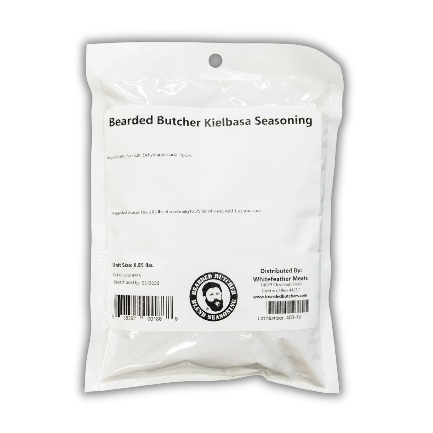 BEARDED BUTCHER BLEND SEASONING Kielbasa Seasoning, Mild & Delicious Spice Blend, 13.6 oz, No MSG, No Sugar