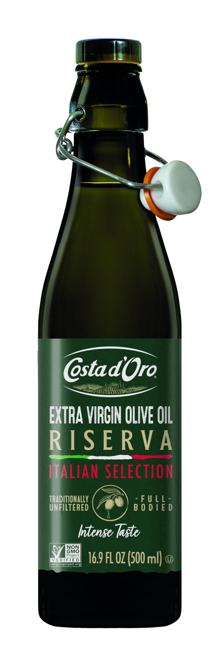 Costa Doro 100% Italiana Riserva Range Extra Virgin Olive Oil, Made With 100% Italian Olives, Full Bodied Intense Taste, (16.9Fl. Oz) - 1 Pack