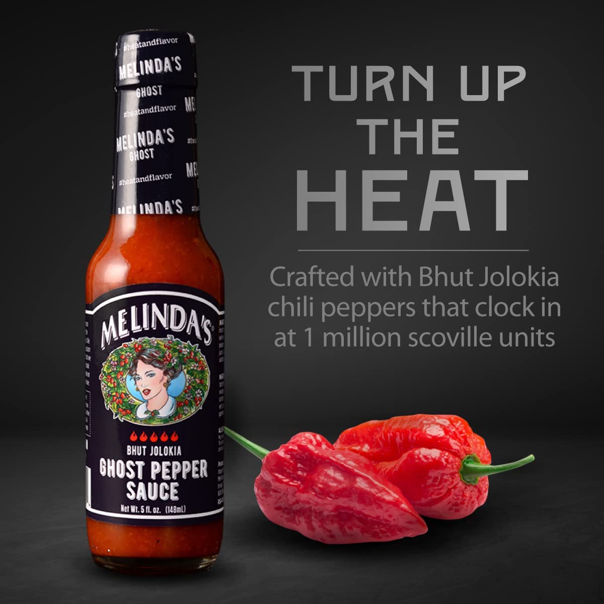 Melindas Ghost Pepper Hot Sauce - Gourmet Extra Spicy Hot Sauce - Made With Fresh Ingredients, Ghost Peppers (Bhut Jolokia), Hab