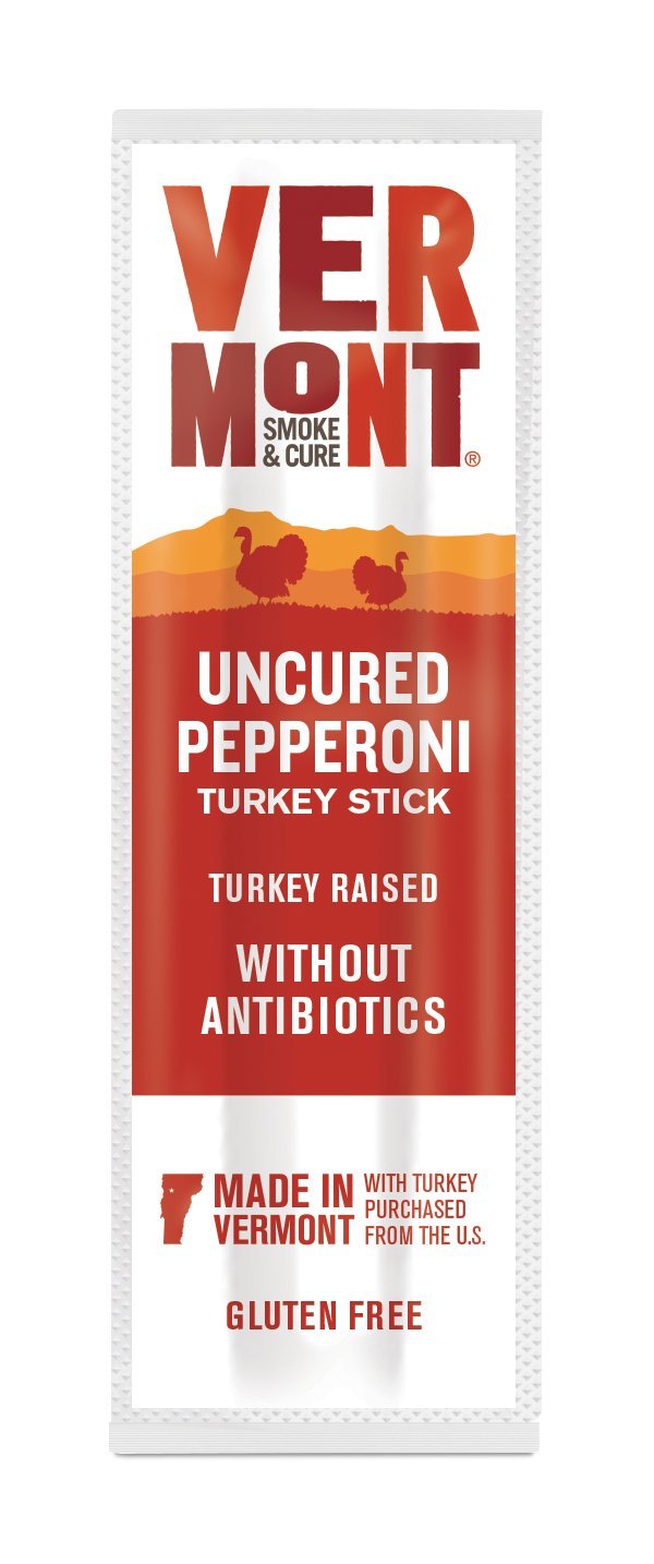 Vermont Uncured Pepperoni 0.5 Ounce Turkey Sticks, 6 Count Per Pack - 8 Per Case.8