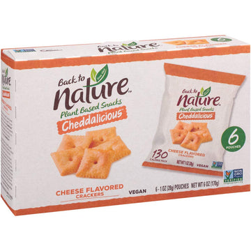 Back to Nature Crackers, Non-GMO Cheddalicious, 1 Ounce Grab & Go Bags, 6 Count