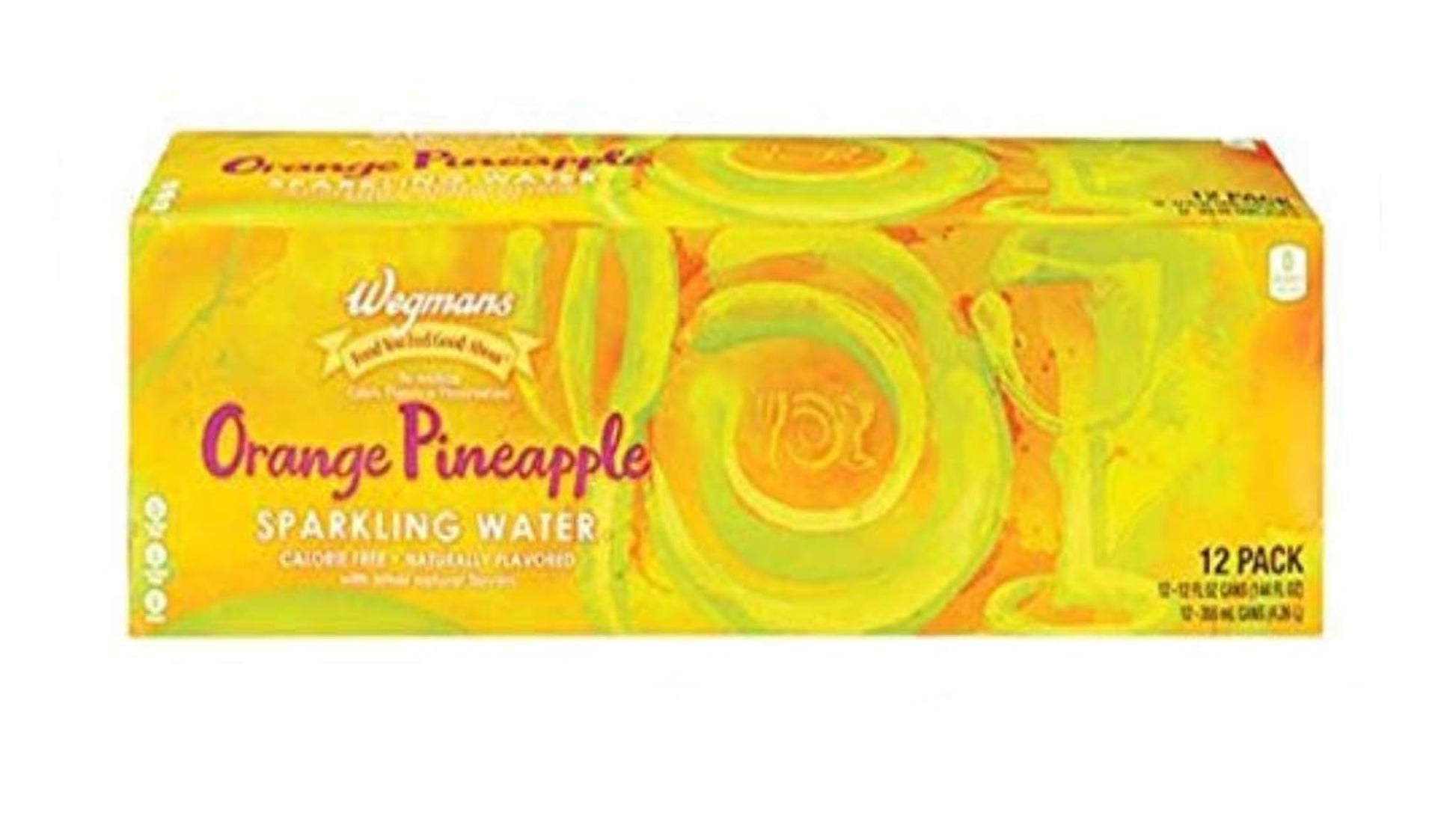 Wegmans Sparkling Water Seltzer Drink, 0 Sugar, 12 Fl Oz Cans, Orange Pineapple Flavor, 12 Pack