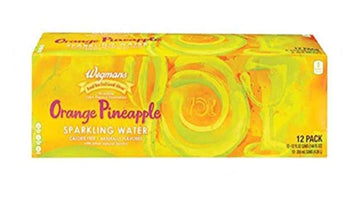 Wegmans Sparkling Water Seltzer Drink, 0 Sugar, 12 Fl Oz Cans, Orange Pineapple Flavor, 12 Pack
