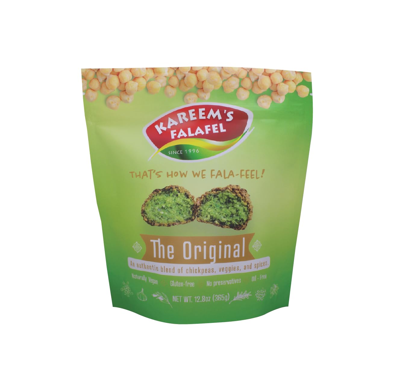 Kareems Frozen Falafel - Vegan/Gluten-Free Authentic 4LB (64oz) Fresh/Frozen Falafel Mix (Uncooked & Oil Free)