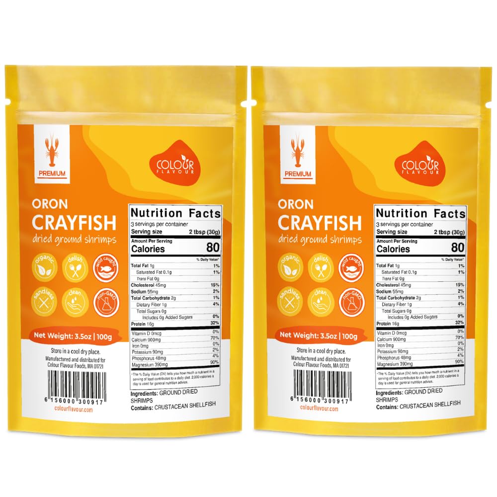 Colour flavour Premium Quality Nigerian Dry Shrimp Crayfish powder 3.5OZ 100GRAM Dried Shrimp for cooking Seafood Flavor Crayfis