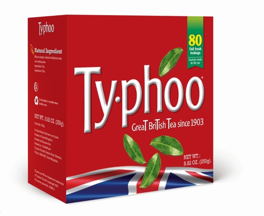 Typhoo British Tea Foil Fresh Teabags, 80 Count, Pack of 6