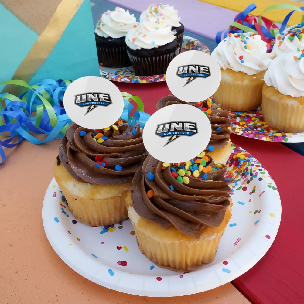 University Of New England Secondary Logo Cupcake Picks Toppers Decoration Set Of 6