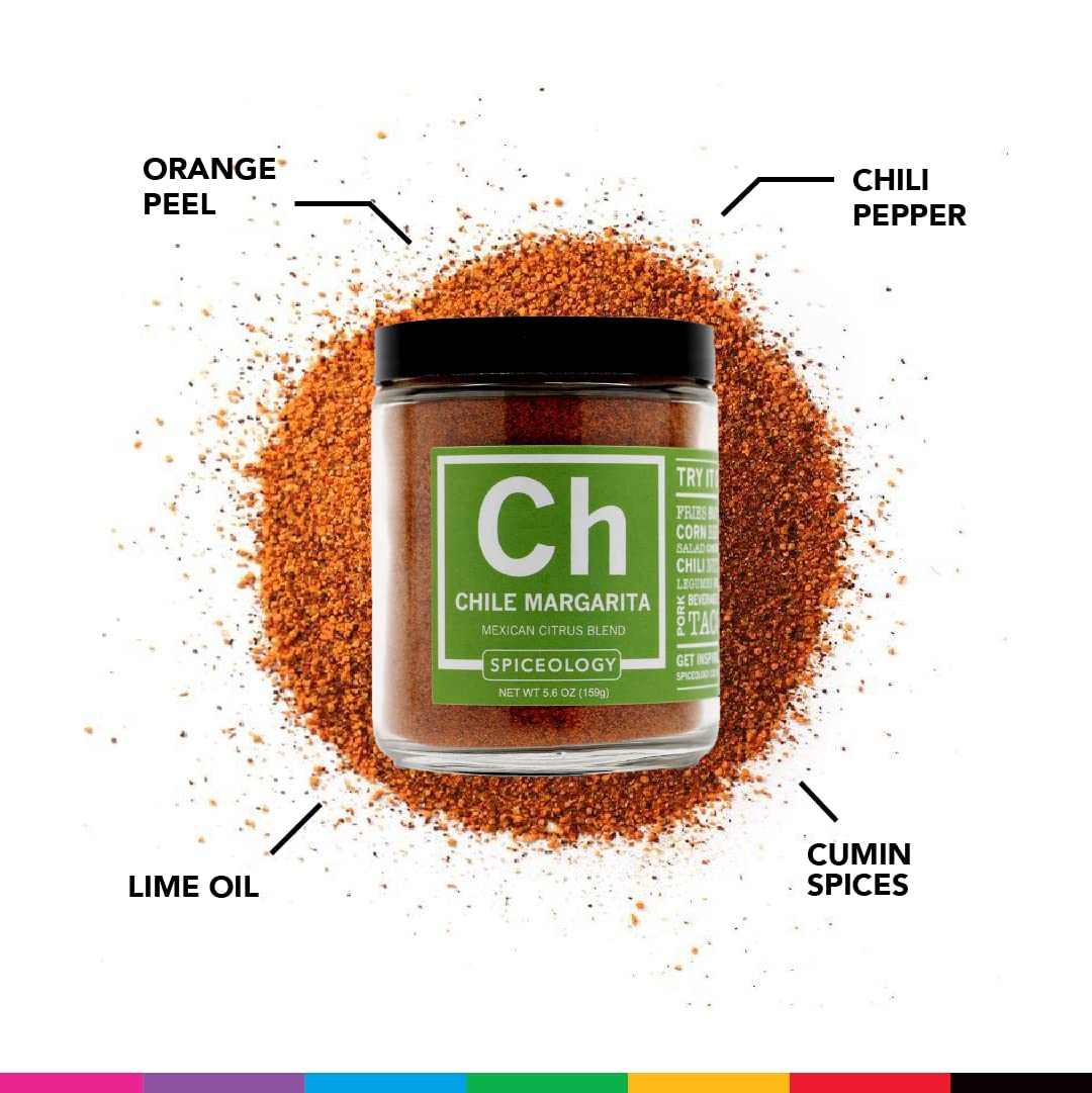 Spiceology - Chile Margarita Mexican Citrus Spice Blend - Chili Lime Taco Seasoning - Use On: Tacos, Black Beans, Chicken, Steak, Fish, Rice Chili, Pork, Corn Or French Fries - 5.9 Oz