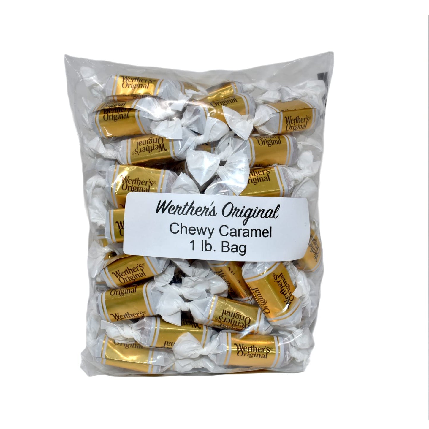 Aromatik Bulk Werthers Original Hard Candy, Individually Wrapped, 1 lb Resealable Pouch, Chewy Caramel