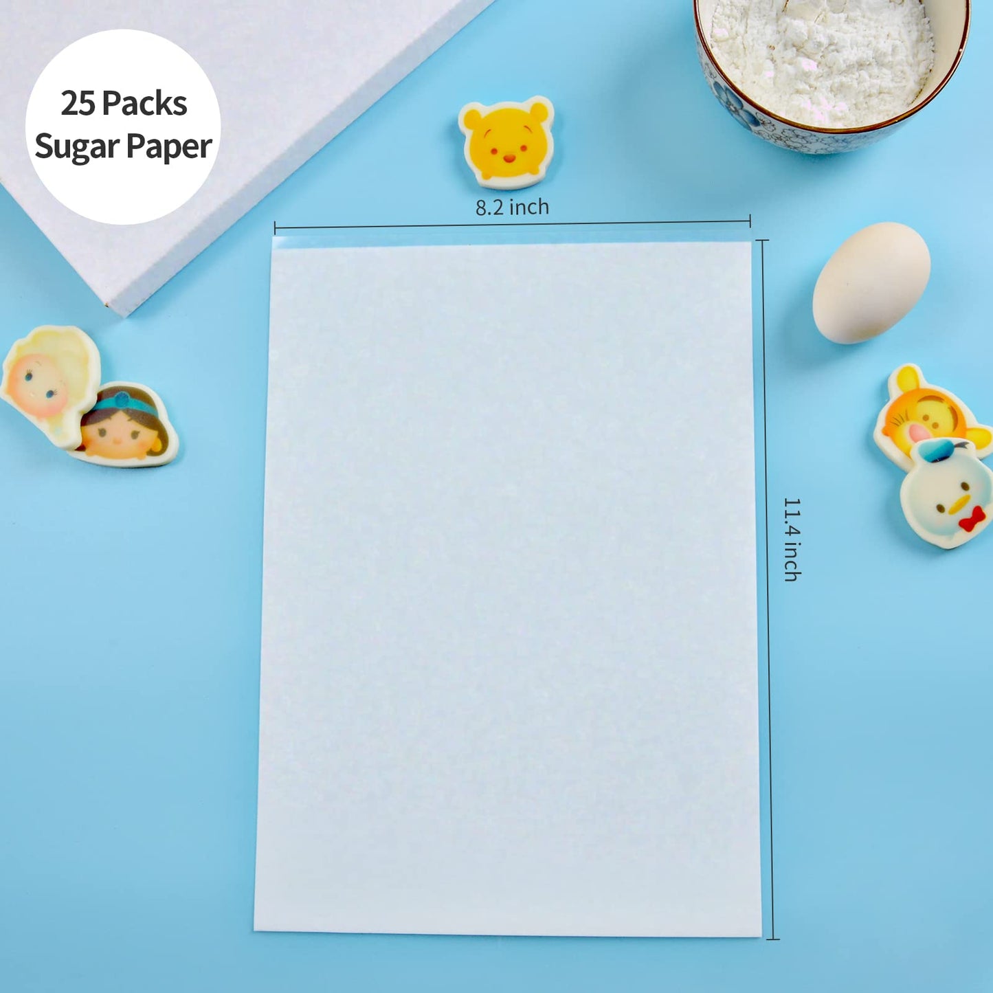 Youtook Edible Paper Frosting Sheets: 25Pcs Edible Paper For Cakes Printable (Icing Sheets) 11.7'' X 8.3''A4 Size, Sugar Paper F
