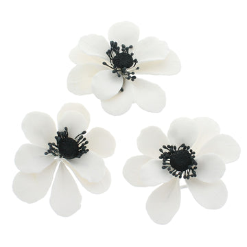 Global Sugar Art Poppy Anemone Sugar Cake Flowers White with Black Center, 3 Count by Chef Alan Tetreault