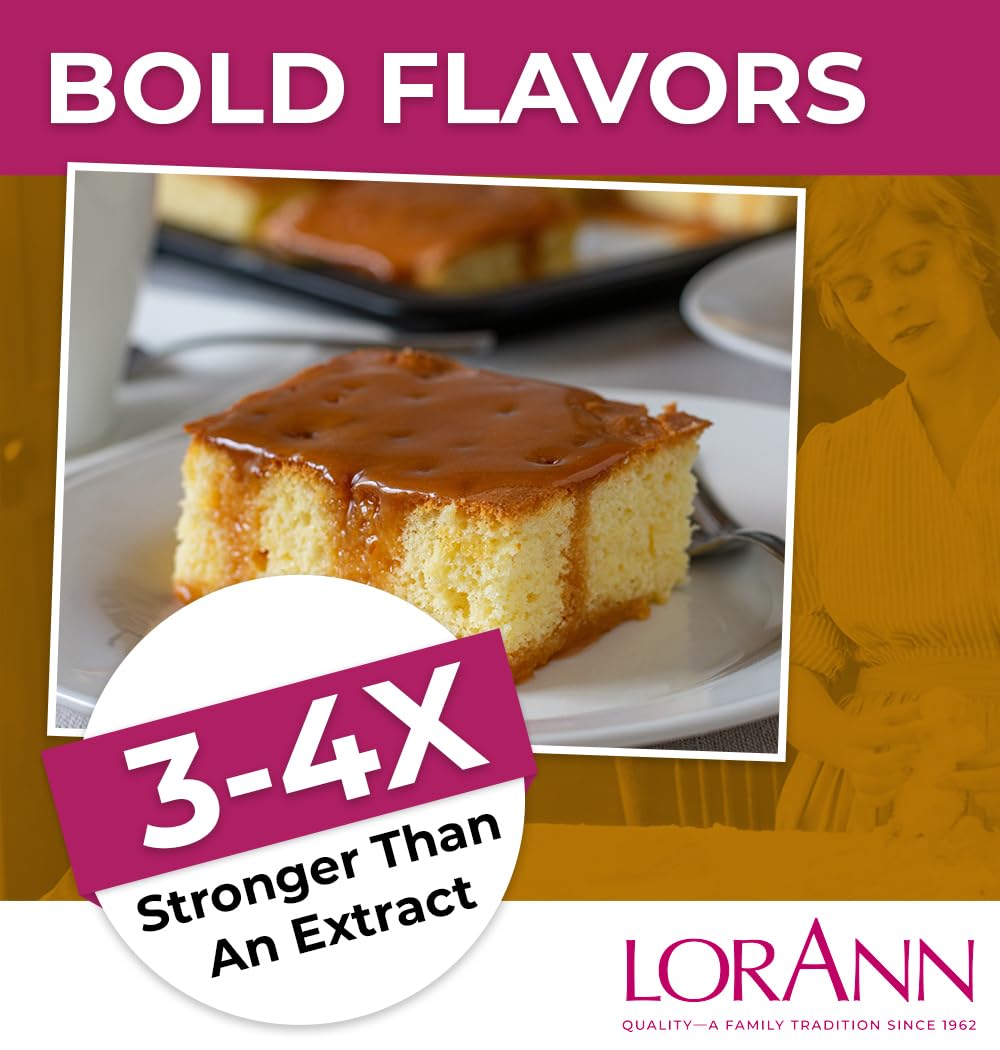 LorAnn Oils Super Strength Flavoring, Butterscotch, 1 Fl Oz (Pack of 4), Cream to Light Brown, Ideal for Candy Making and Baking