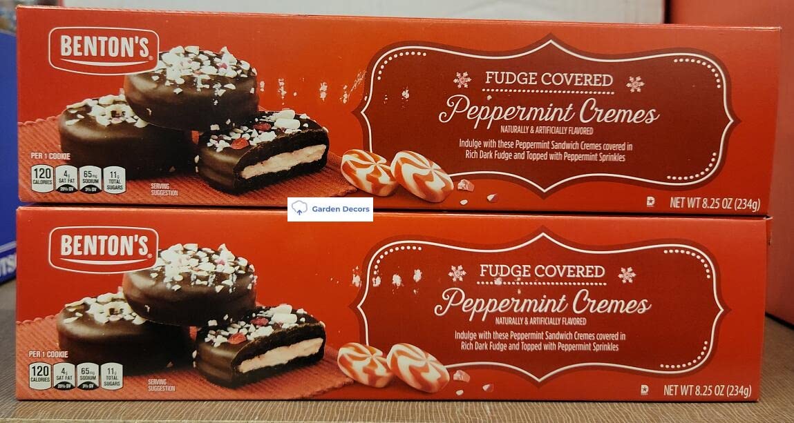 Bentons Fudge Covered Peppermint Cremes 8.25oz 234g (Two Boxes)
