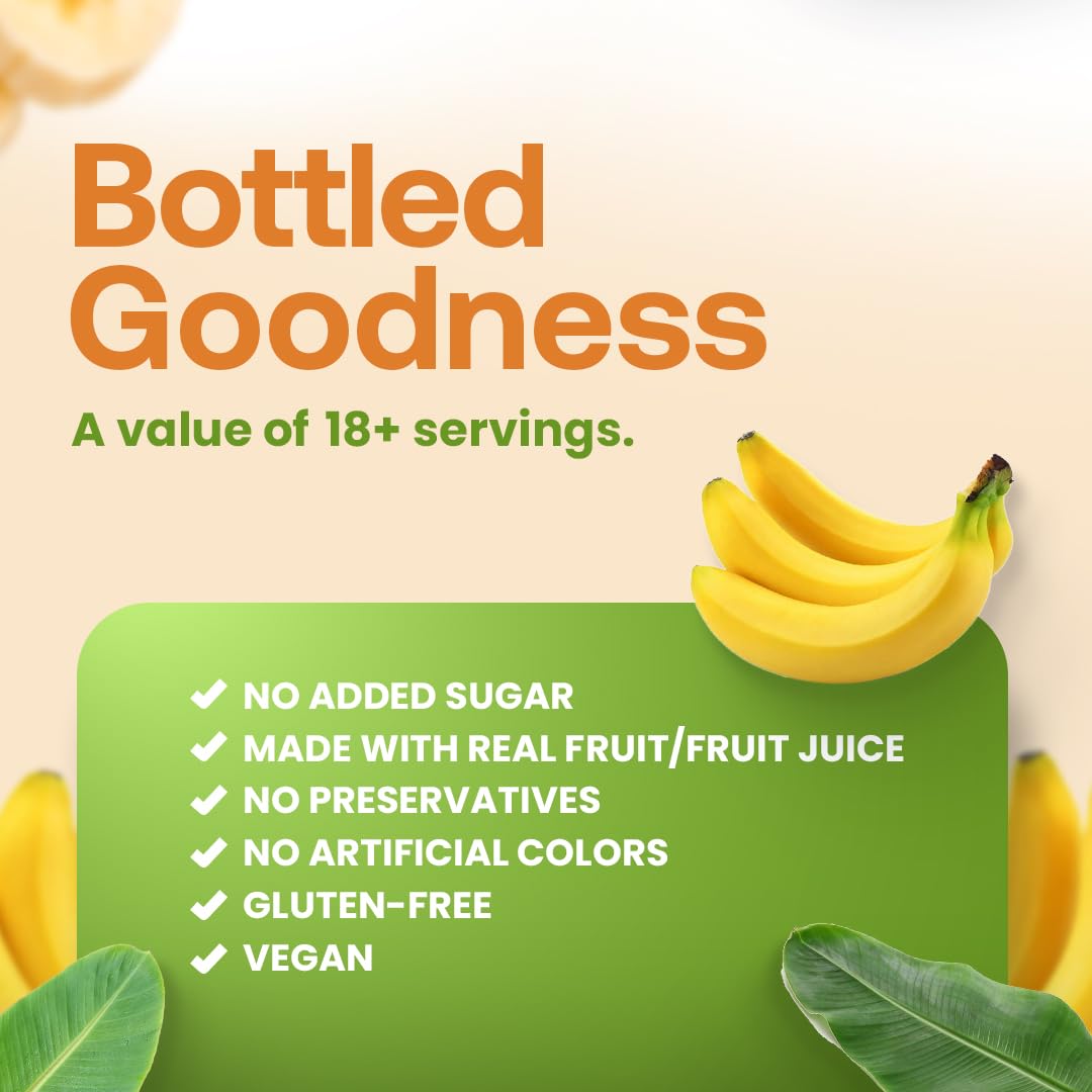Dr. Smoothie 100% Crushed Banana - No Added Sugar, Made With Real Fruits/Fruit Juice - Vegan, No Artificial Colors Or Flavors -