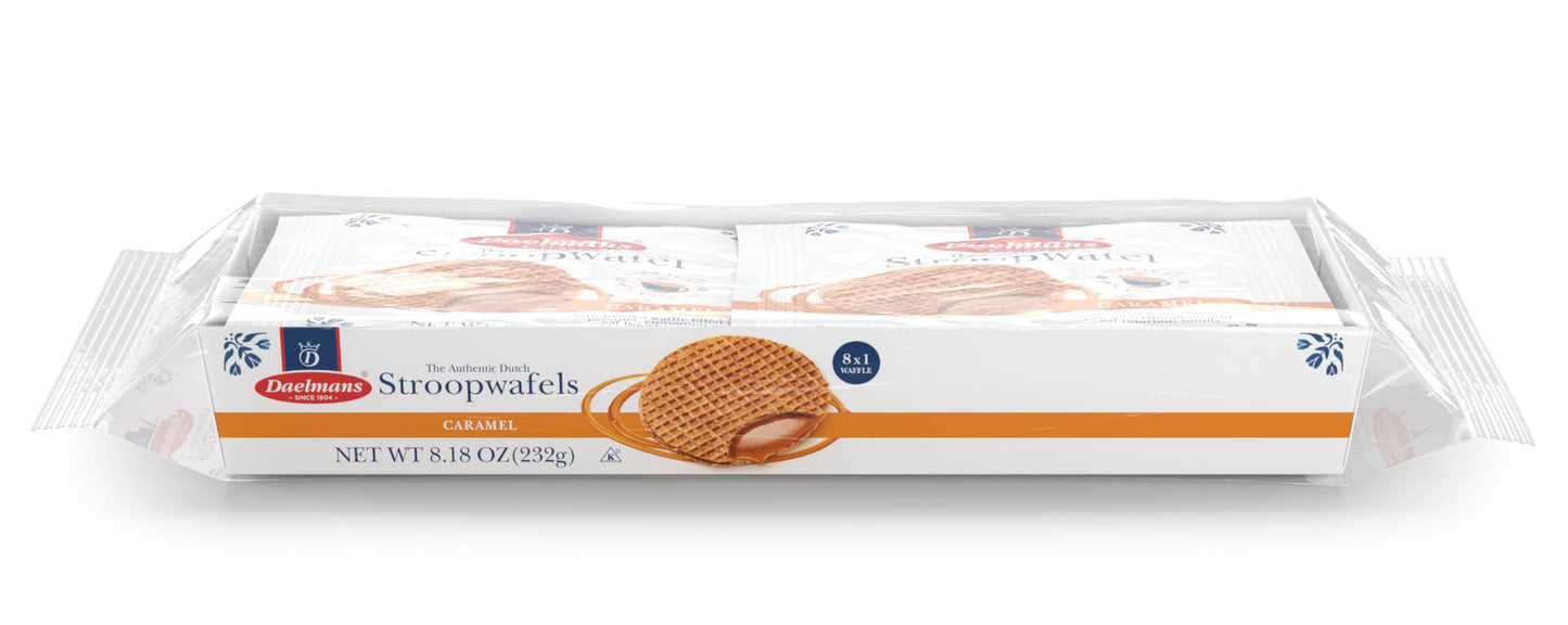Daelmans Stroopwafel Caramel Cookies - Original Dutch Waffle Cookies, 8 Individually Wrapped Cookies