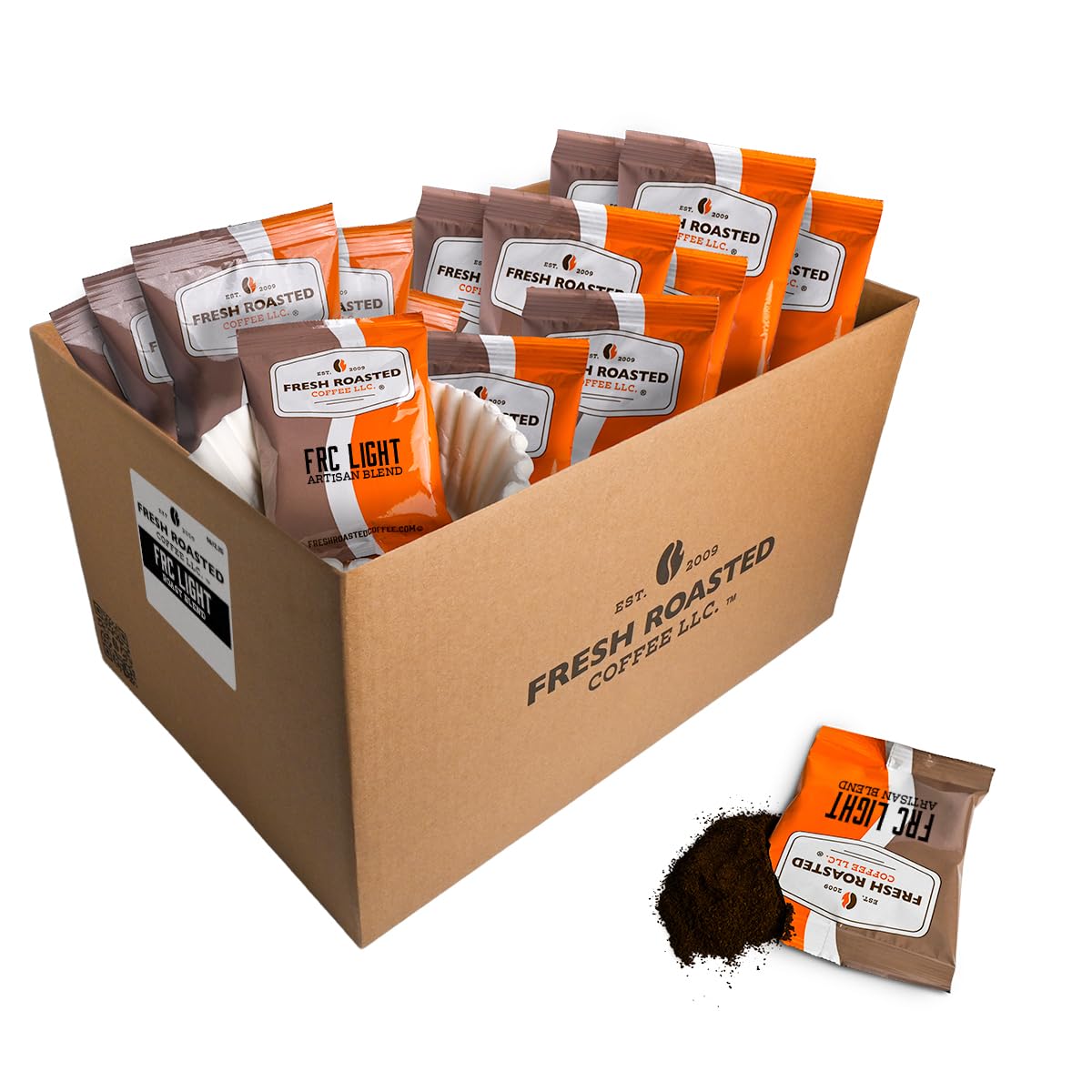 Fresh Roasted Coffee Light Roast Blend, Kosher, Pre-Ground, 2.25 Ounce, 96 Count