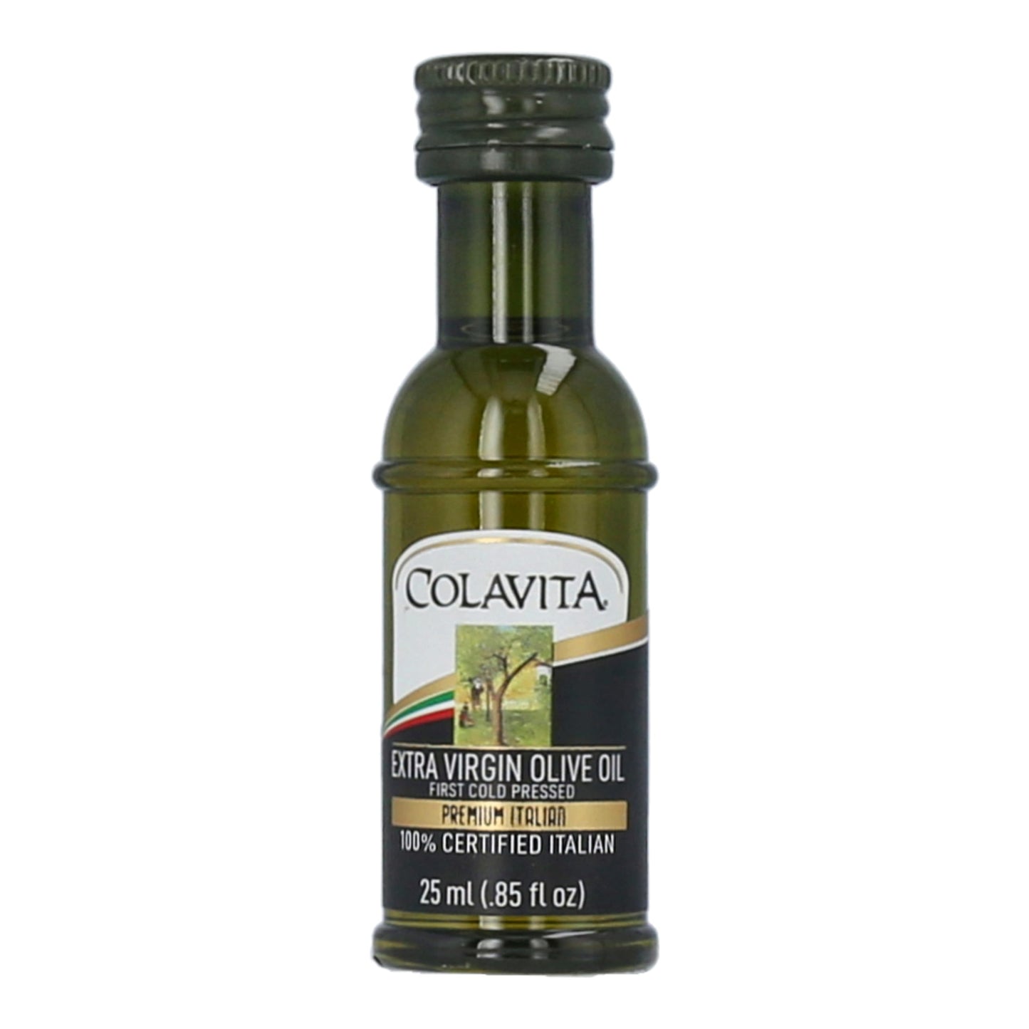 COLAVITA Premium Italian Extra Virgin Olive Oil, 80 Pack of 25ml Plastic Bottles, Light Green, 0.85 Ounce Each