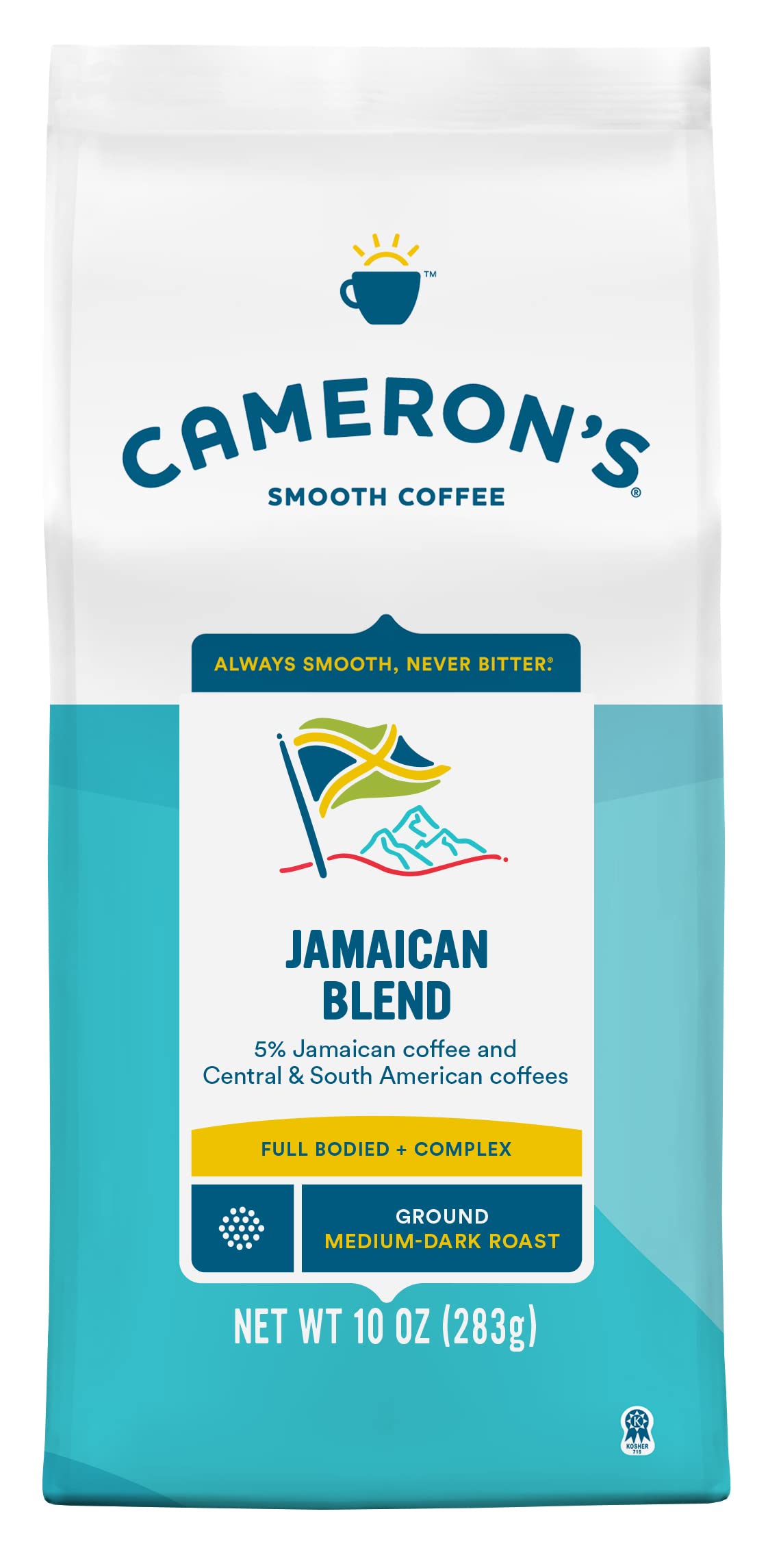 Camerons Coffee Roasted Ground Coffee, Jamaican Blend, 10 Ounce, Brown