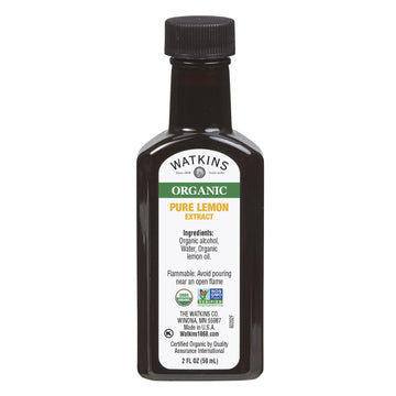 Watkins Organic Pure Lemon Extract, 2 oz, Pack of 12 - Natural Flavoring for Baking and Cooking, Gluten-Free, Non-GMO