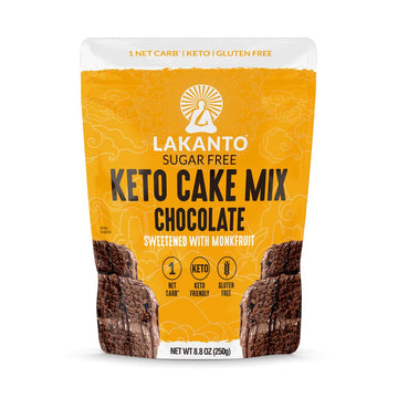 Lakanto Sugar Free Keto Cake Mix - Sweetened With Monk Fruit, Gluten Free, 1 Net Carb, Keto Diet Friendly, Delicious - Chocolate