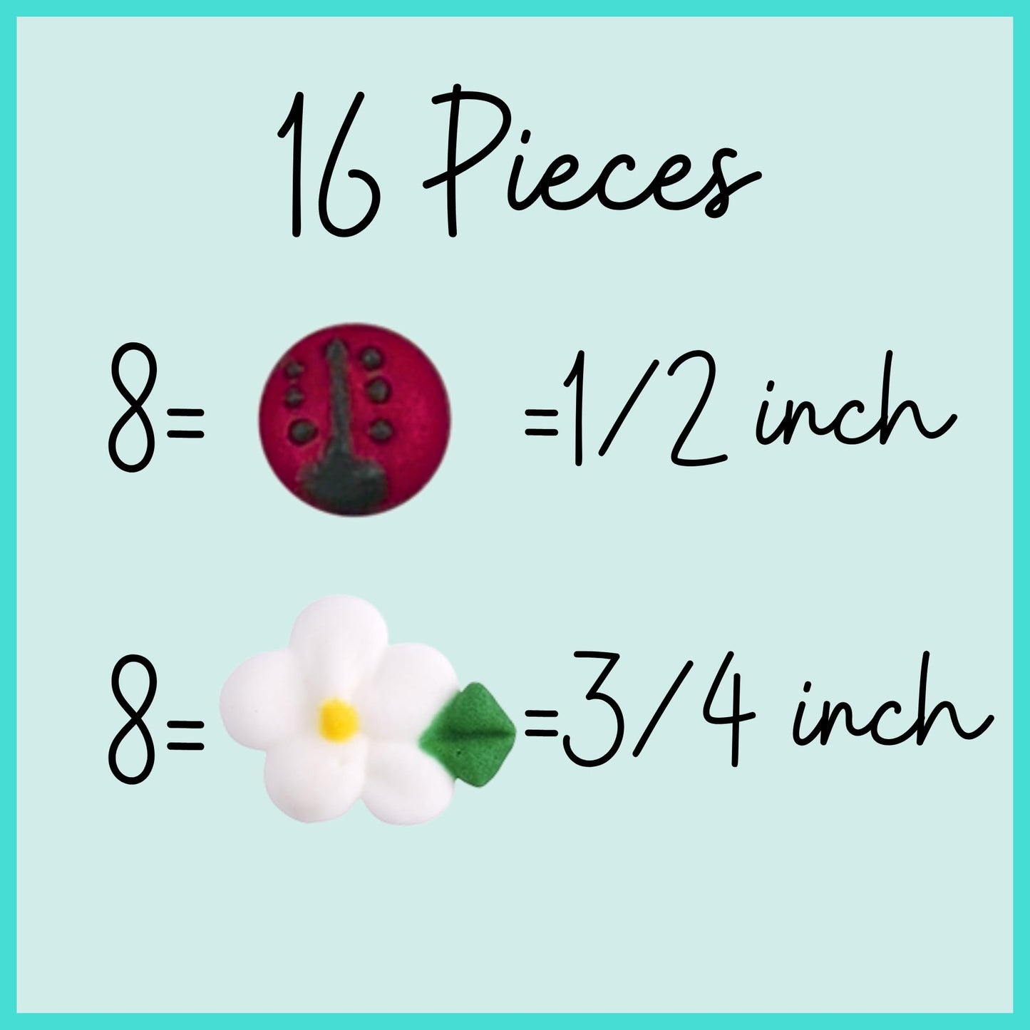 Icing Ladybugs And Daisies | 16 Edible Decorations | Mini Icing Ladybugs & White Sugar Daisies | Spring Cake Toppers | Simply Su