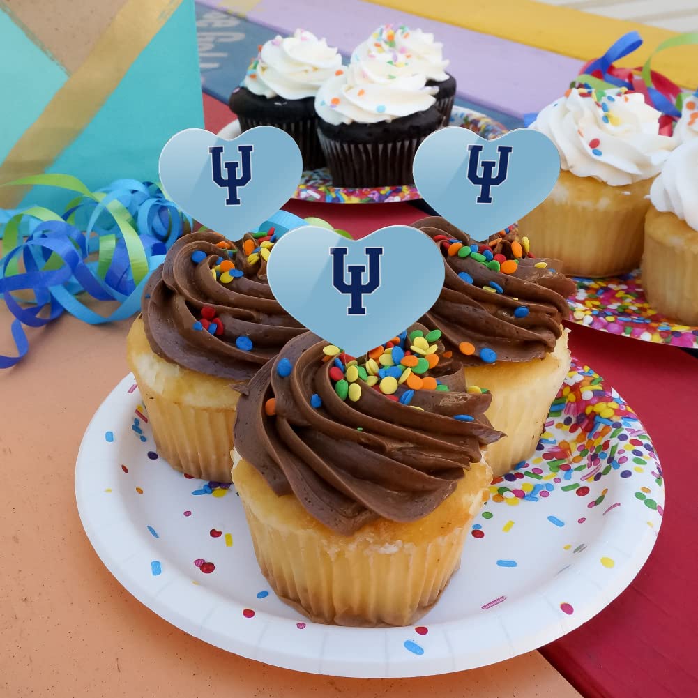 GRAPHICS & MORE Cupcake Picks Set of 6, Acrylic, Upper Iowa University Secondary Logo Heart Design